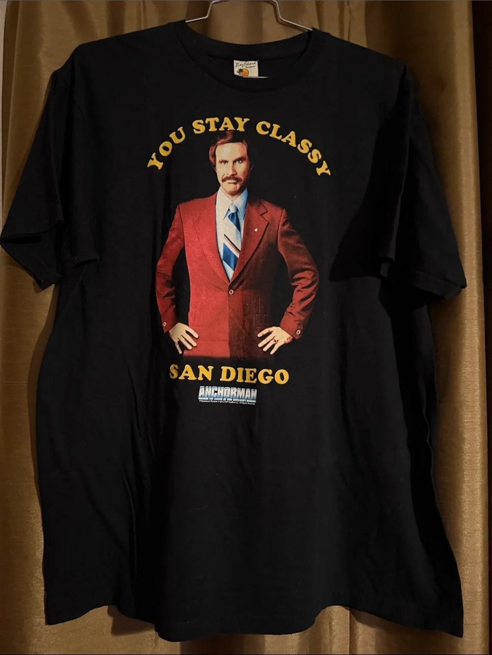 ANCHORMAN movie Promo T-shirt Ron Burgundy , bay island Tag 2012 Will Ferrell